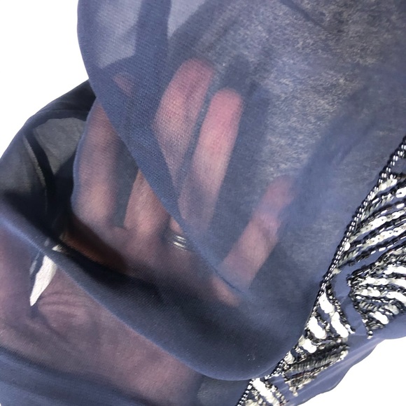 Angie Sheer Blue Sequin Top - Picture 4 of 6